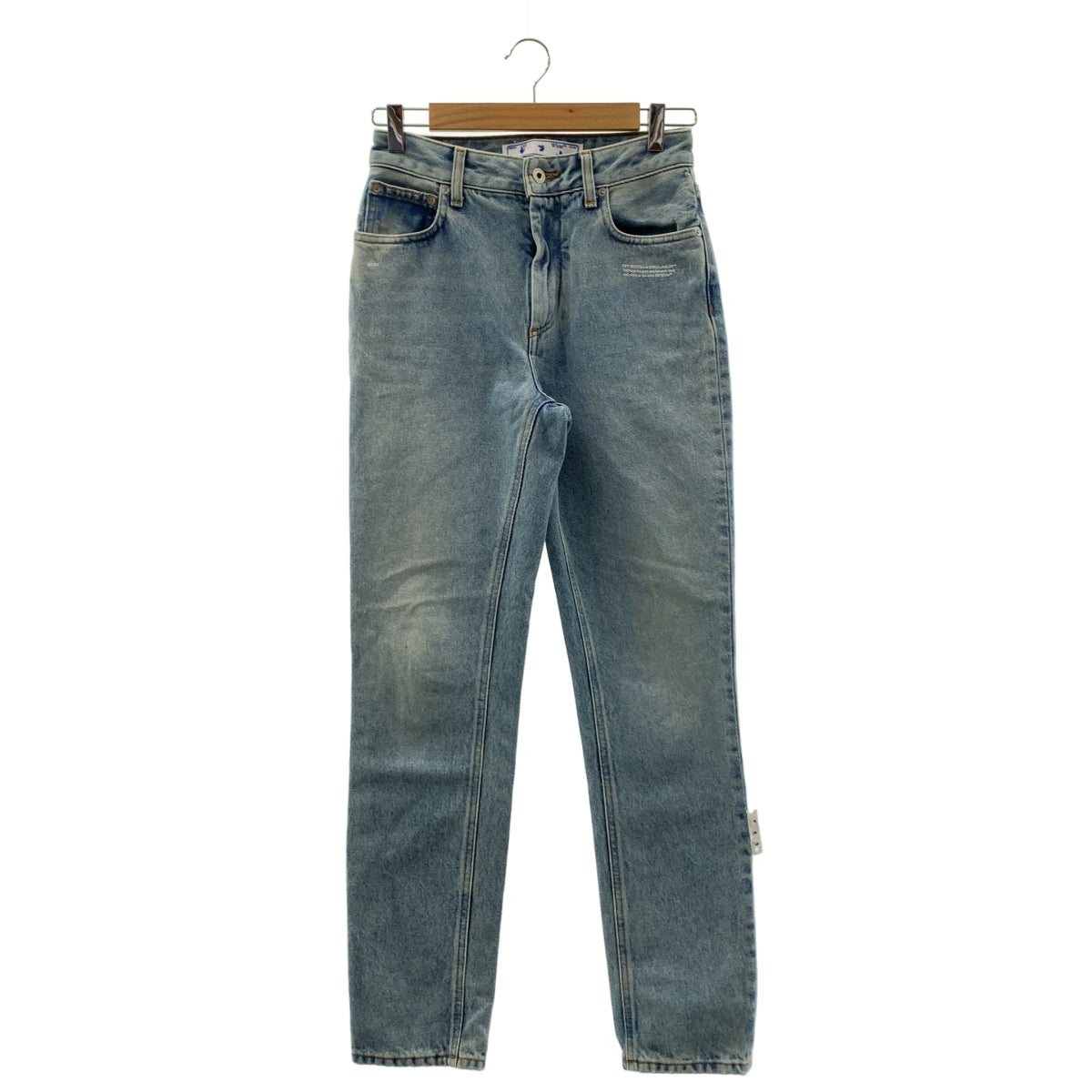 Off-White / 오프 화이트 | 프론트 로고 패치 데님 테이퍼드 팬츠 | 26 |