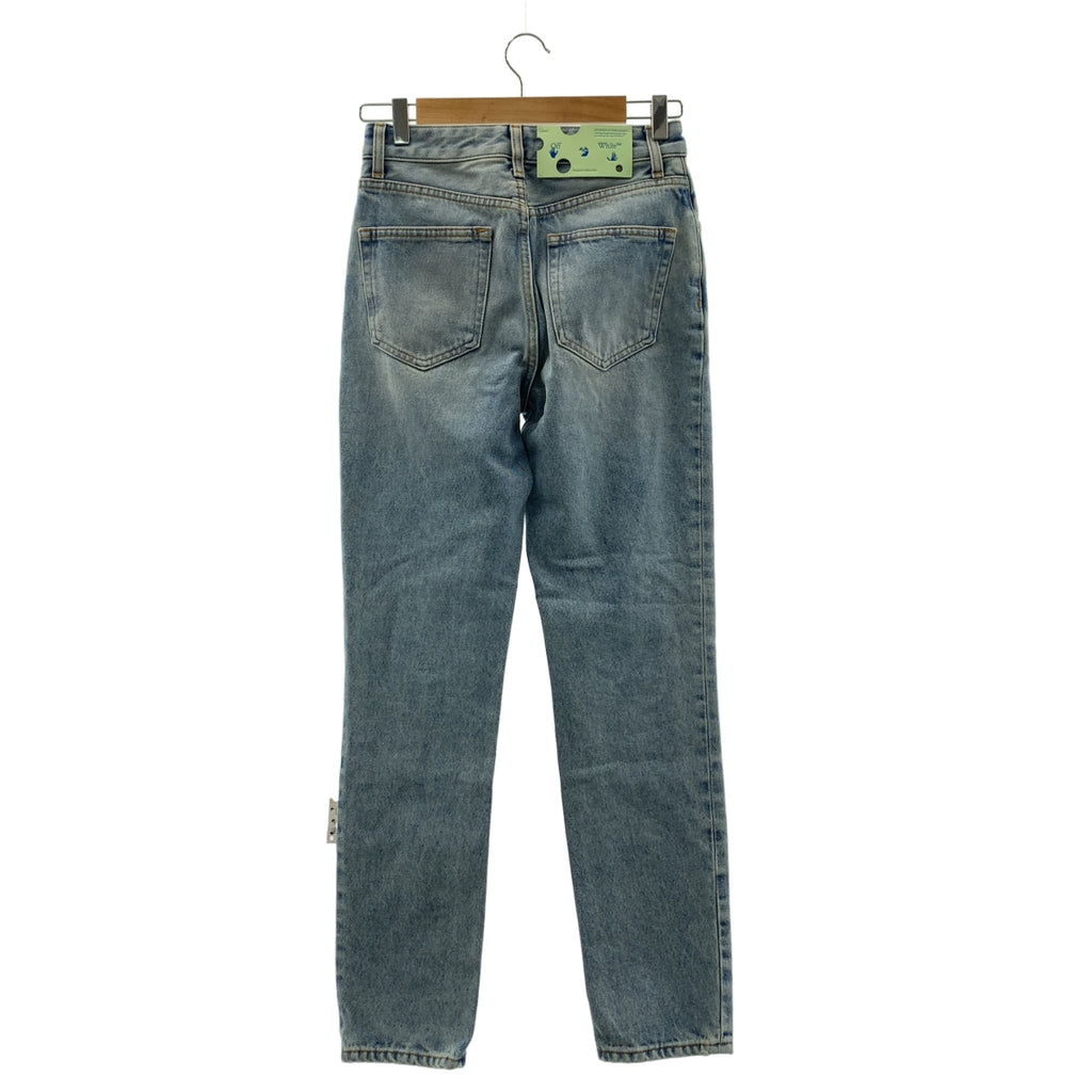 Off-White / 오프 화이트 | 프론트 로고 패치 데님 테이퍼드 팬츠 | 26 |