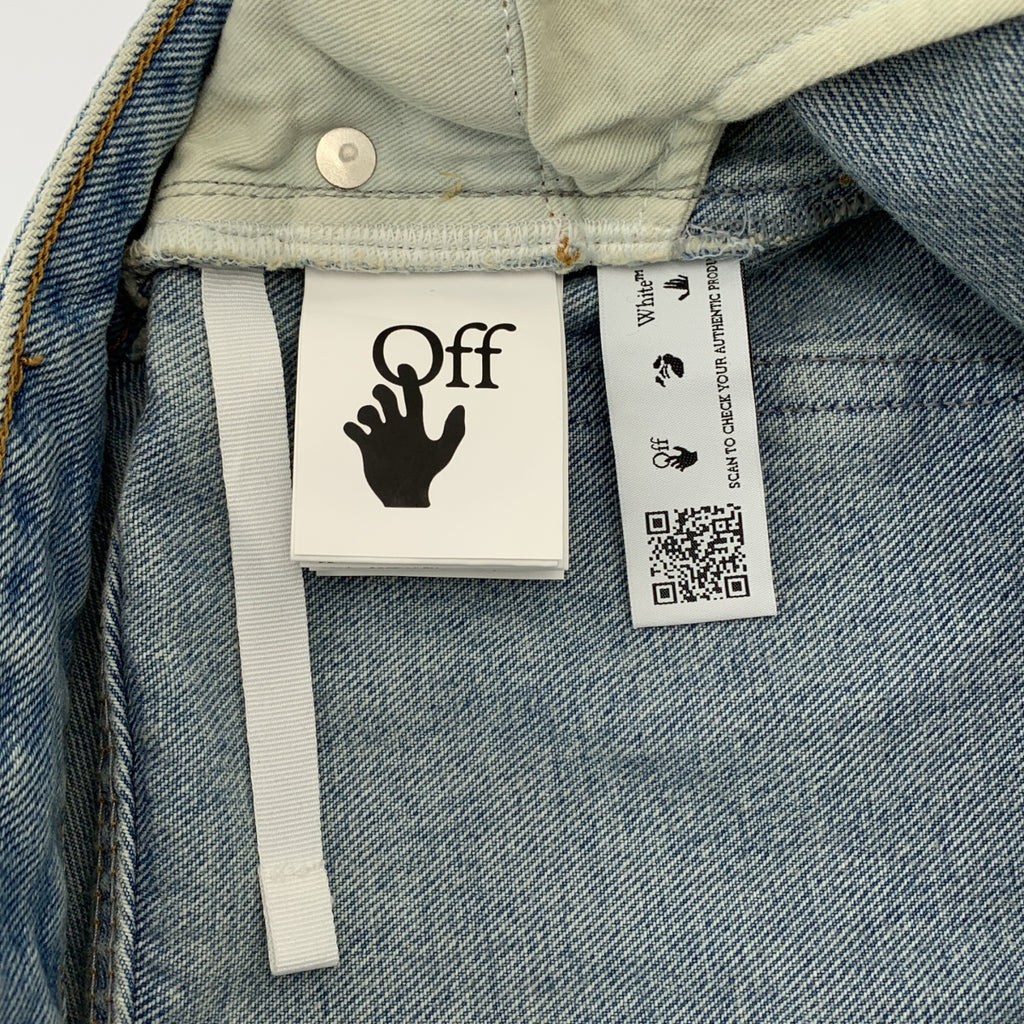 Off-White / 오프 화이트 | 프론트 로고 패치 데님 테이퍼드 팬츠 | 26 |