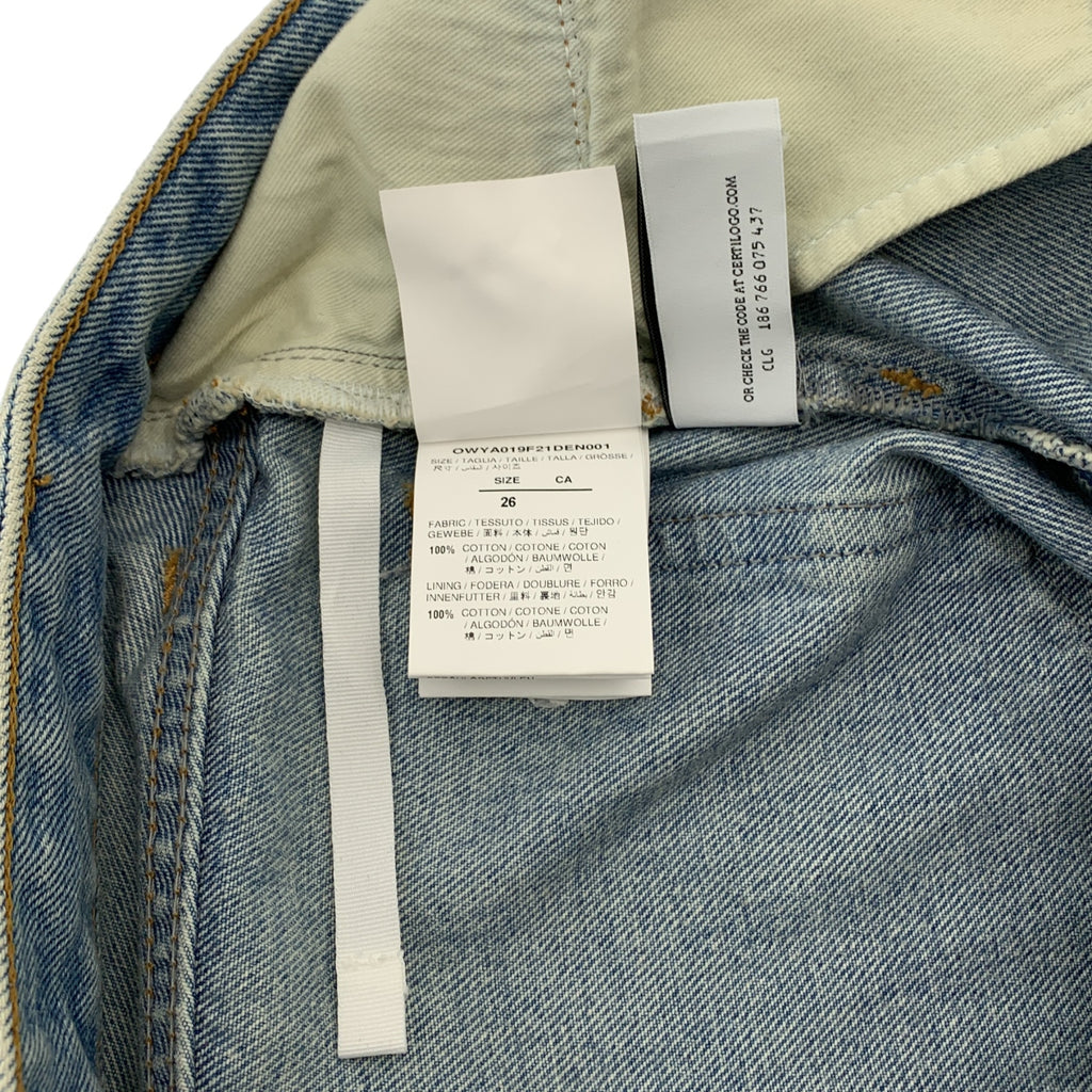 Off-White / 오프 화이트 | 프론트 로고 패치 데님 테이퍼드 팬츠 | 26 |