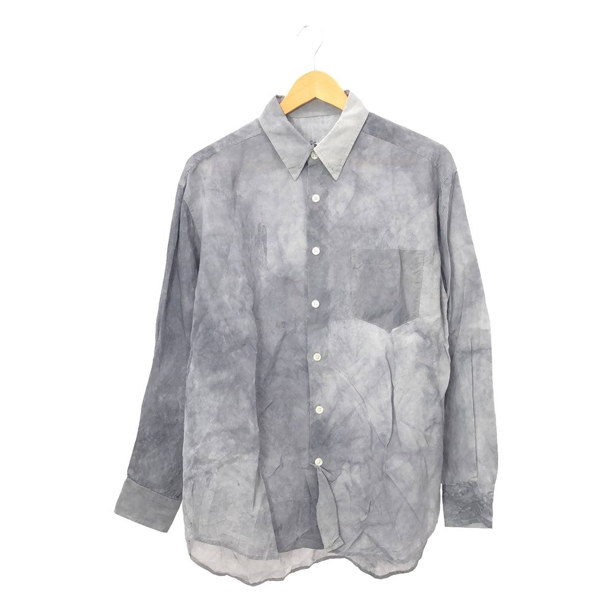 I AM DORK | 2023SS | HIDDEN BD LONG SLEEVE SHIRTS Viscose Silk Cold Dye Processed Irregular Dyed Shirt | 01 | Men's