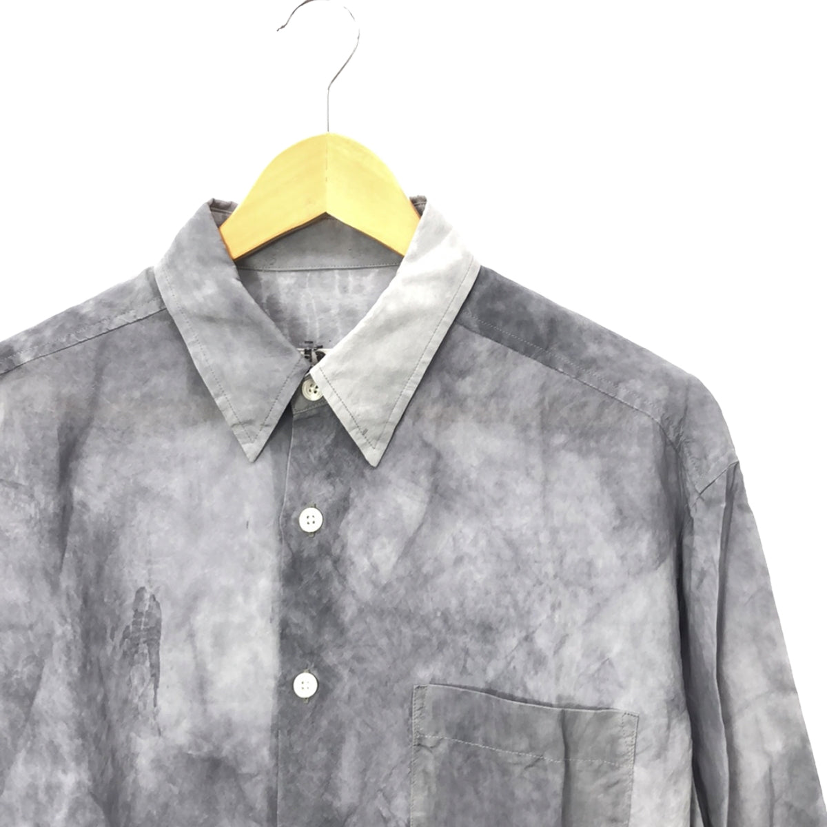 I AM DORK | 2023SS | HIDDEN BD LONG SLEEVE SHIRTS Viscose Silk Cold Dye Processed Irregular Dyed Shirt | 01 | Men's