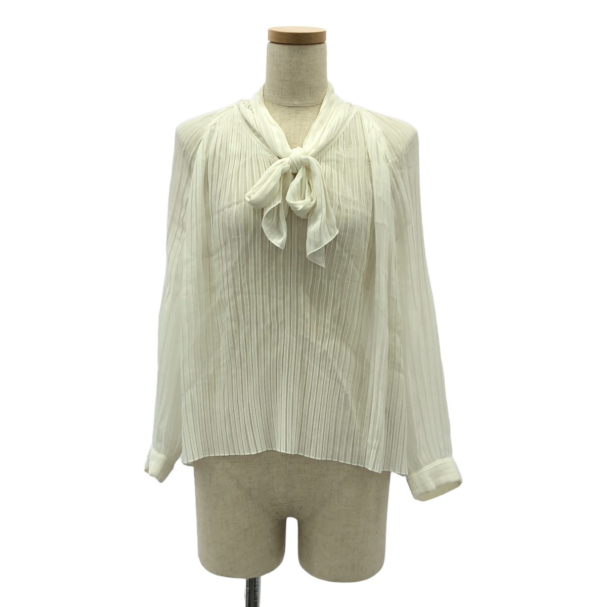 Tomorrowland BALLSEY / 투모로랜드 볼지 | 폴리 에스테르 쉬폰 주름 보우타이 블라우스 | 36 | 화이트 | 여성