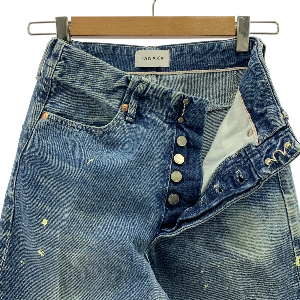 TANAKA / タナカ | THE JEAN TROUSERS ペンキ加工 セルビッチ デニム パンツ | 25 | レディース