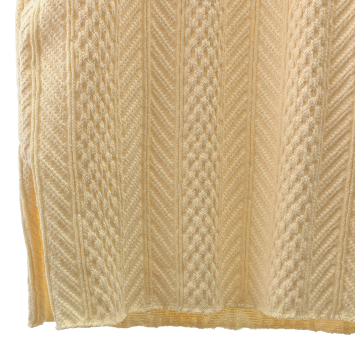 UNITED ARROWS 綠標休閒 | 棉質針織提花洋裝 | F碼 | 米白色 | 女款