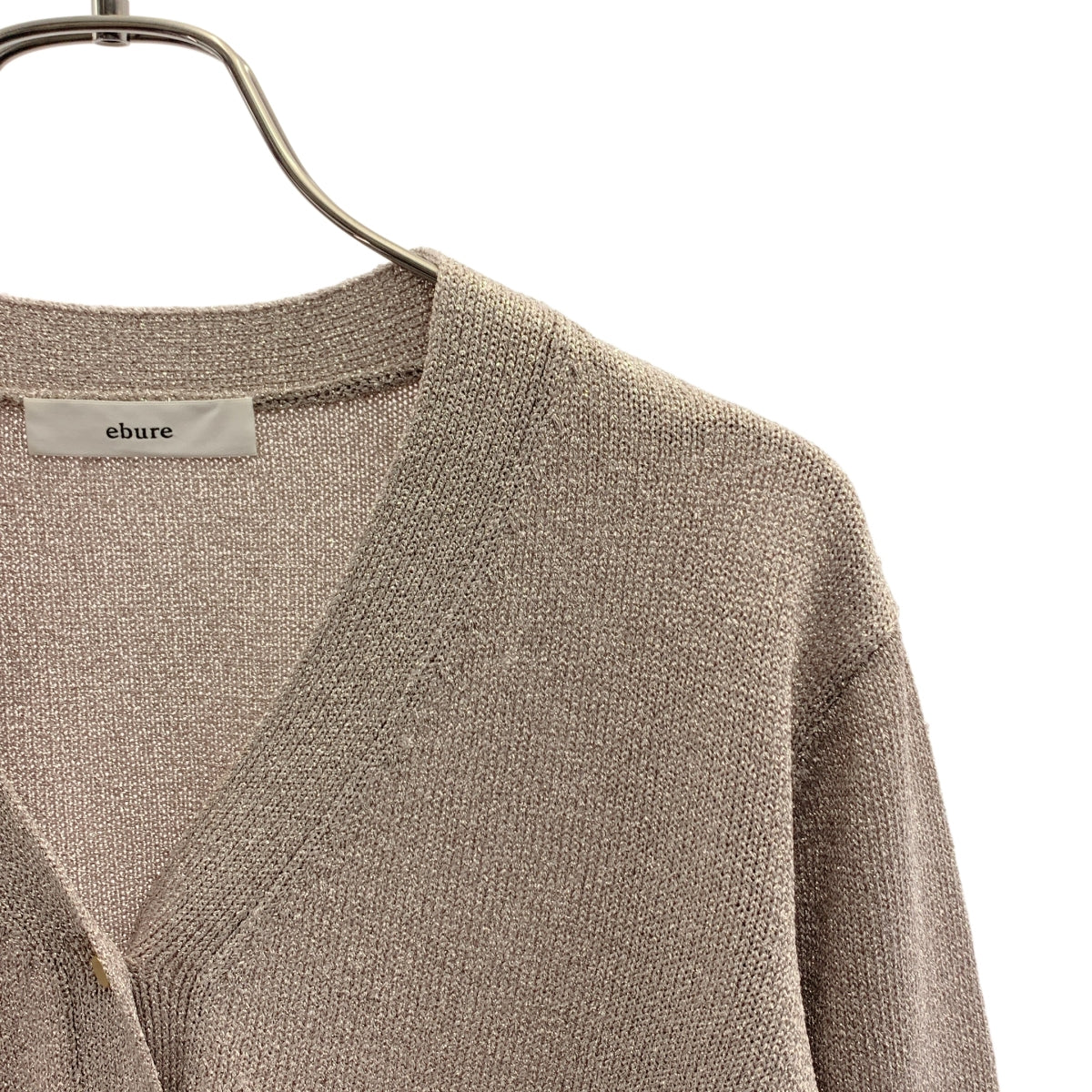 ebure / エブール | ブライトラメリリヤーン Vネックカーディガン | F