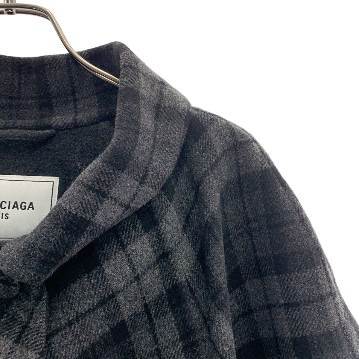 BALENCIAGA / バレンシアガ | Checked Flannel Coat チェック フランネルコート | 34 | レディース