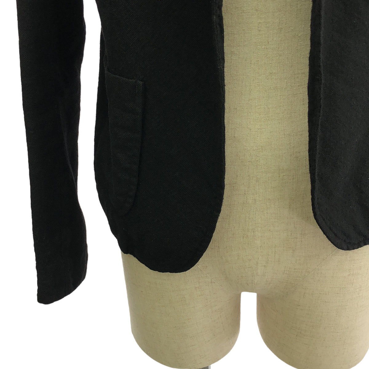 tricot COMME des GARCONS / トリココムデギャルソン | 2005AW | ウール ボタンレス テーラード ジャケット | S | ブラック | レディース