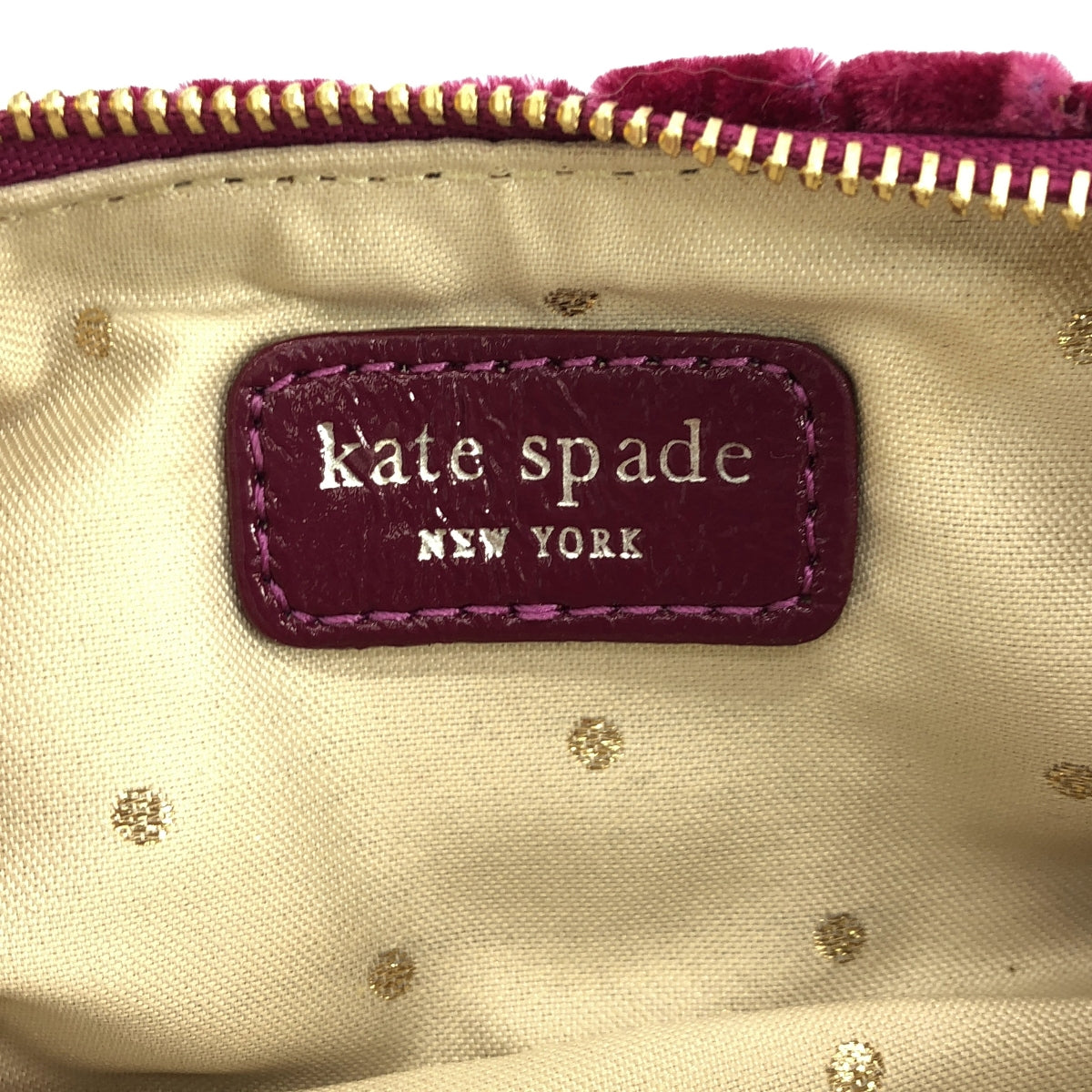 KATE SPADE / ケイトスペード | ベロア リボン モチーフ ポーチ |
