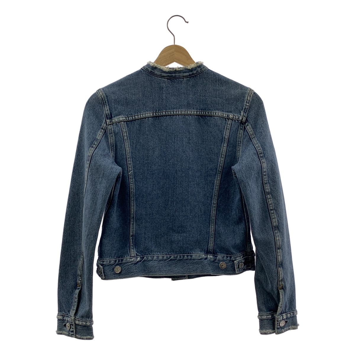 Acne Studios | 破洞牛仔無領外套 | 尺寸 34 | 靛藍 | 女款
