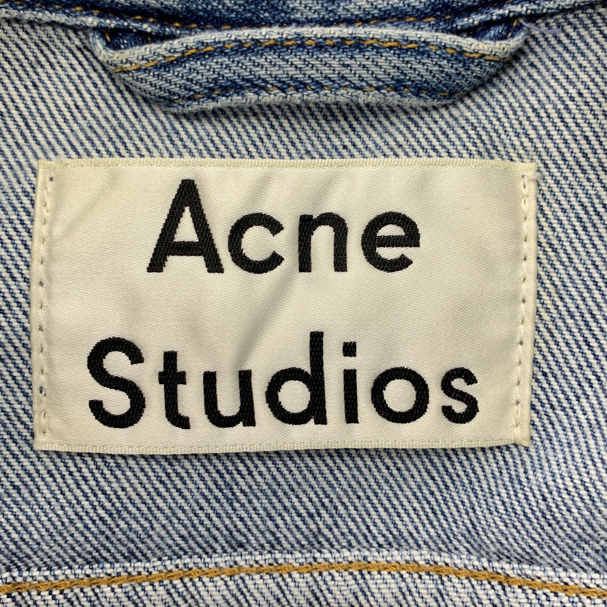 Acne Studios | 破洞牛仔無領外套 | 尺寸 34 | 靛藍 | 女款