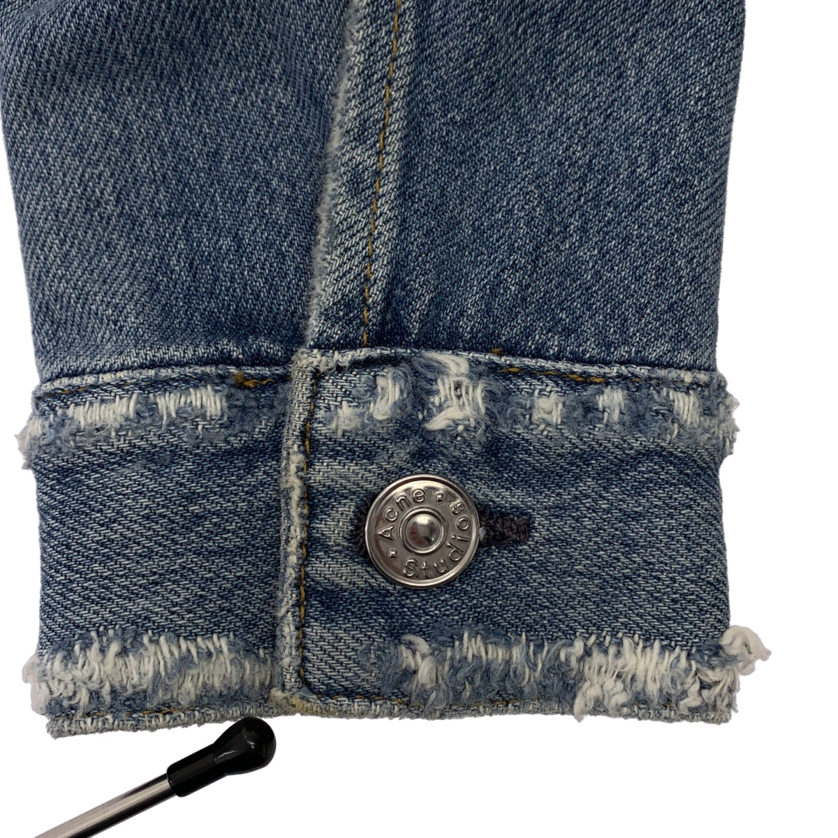 Acne Studios / アクネストゥディオズ | ダメージ加工 デニム ノーカラージャケット | 34 | インディゴ | レディース