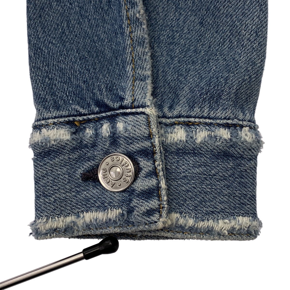 Acne Studios / アクネストゥディオズ | ダメージ加工 デニム ノーカラージャケット | 34 | インディゴ | レディース