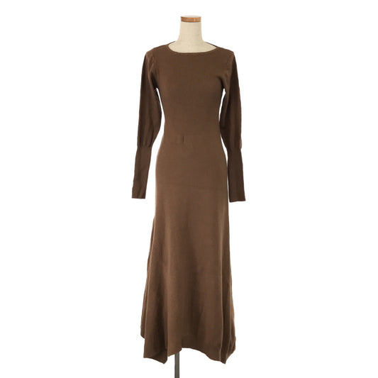 MESVACANCES | Cotton wool uneven hem knit dress | F | Beige | Women's