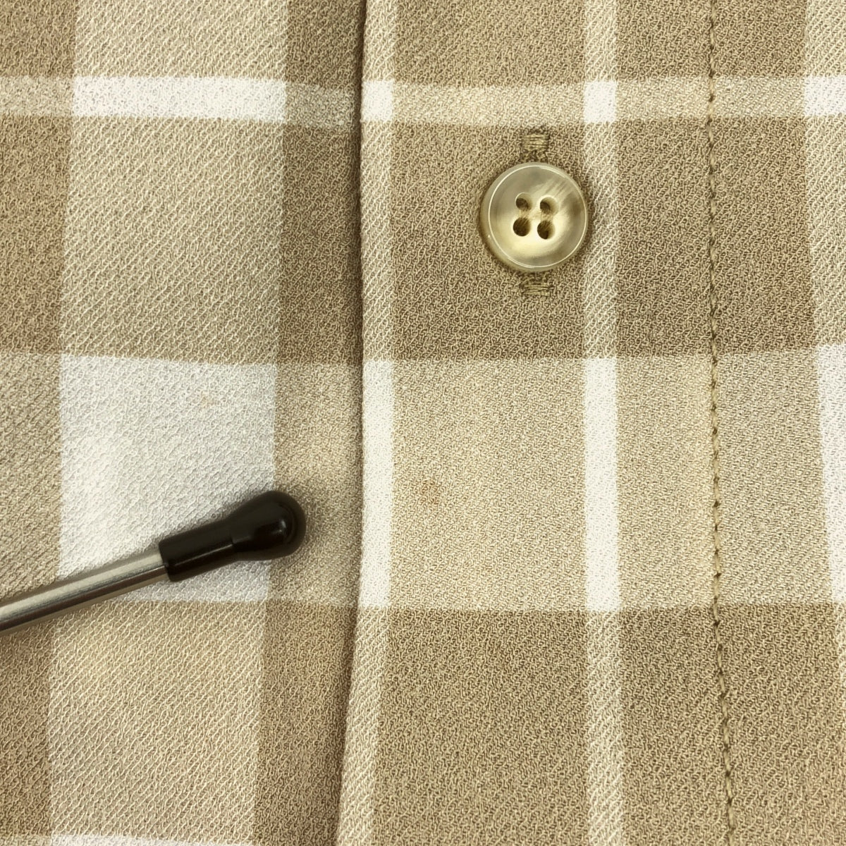 MM6 Maison Margiela / エムエムシックスメゾンマルジェラ | チェック 切替 シャツ ワンピース | 40 | ベージュ/ブラック | レディース