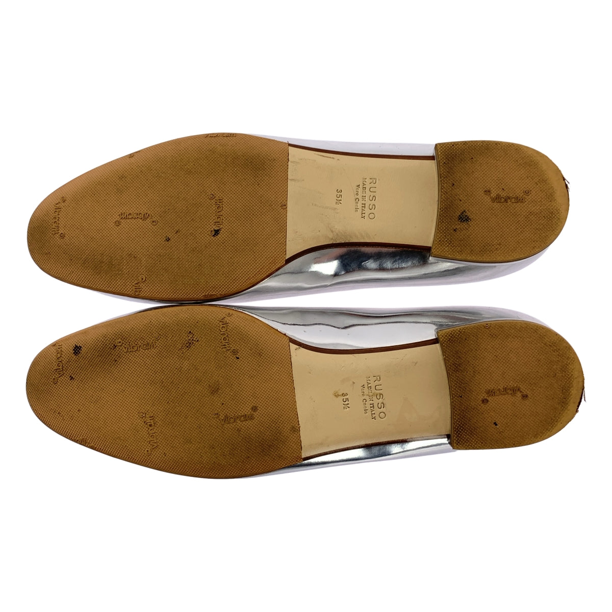 FRANCESCO RUSSO | 漆皮金屬圓頭平底鞋 | 35碼 | 女款