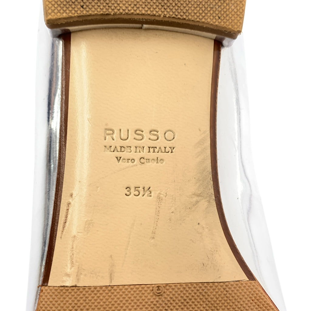 FRANCESCO RUSSO | 漆皮金屬圓頭平底鞋 | 35碼 | 女款