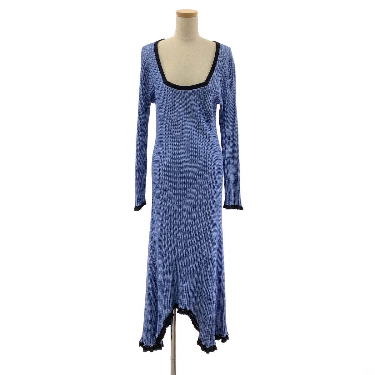 AKANE UTSUNOMIYA / アカネウツノミヤ | スクエアネック ニット フレア ワンピース | 36 | レディース