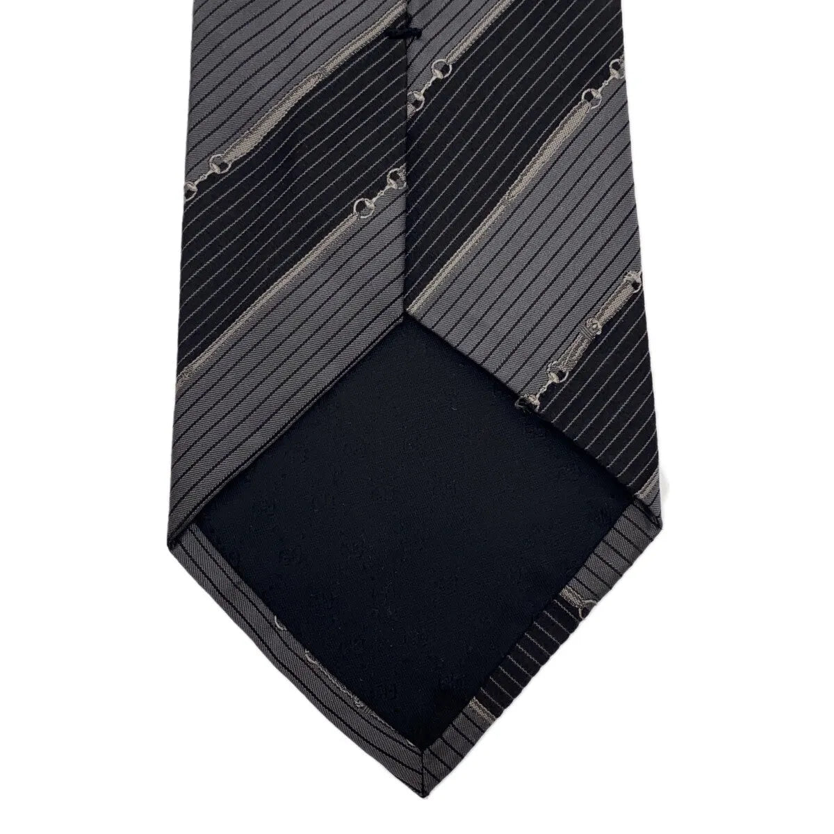 GUCCI / グッチ | シルク ホースビット レジメンタルストライプ ネクタイ | グレー