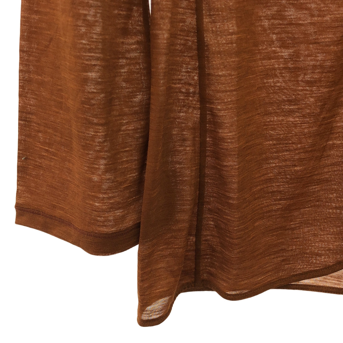 [新] Mame Kurogouchi | 2024秋冬 |混合紗線羊毛平針織前開衩上衣 | 2 |布朗 |女性的