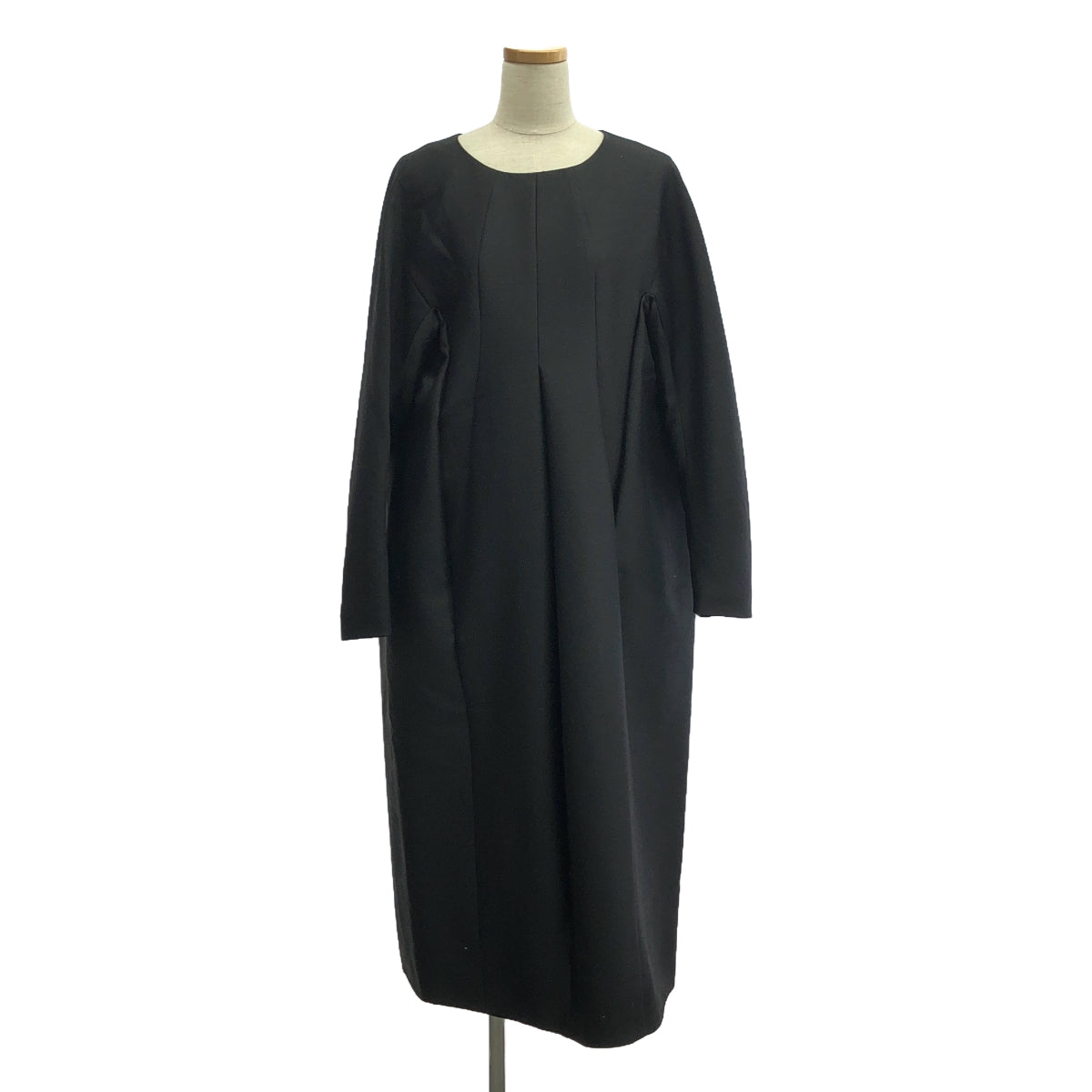 HARUNOBUMURATA / ハルノブムラタ | 23AW | COCOON SHAPED LONG SLEEVE DRESS コクーン シェイプ ワンピース | 36 | ブラック | レディース