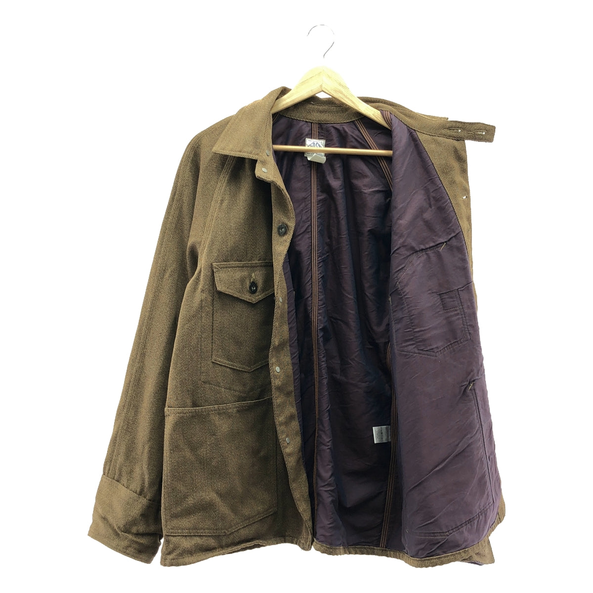 POST O'ALLS / ポストオーバーオールズ | × THE CORONA UTILITY #1102 Engineer's Jacket / CORONA・Cavalry Twill / カバーオール ジャケット / 総裏地 | L | DARK KHAKI HEATHER | メンズ