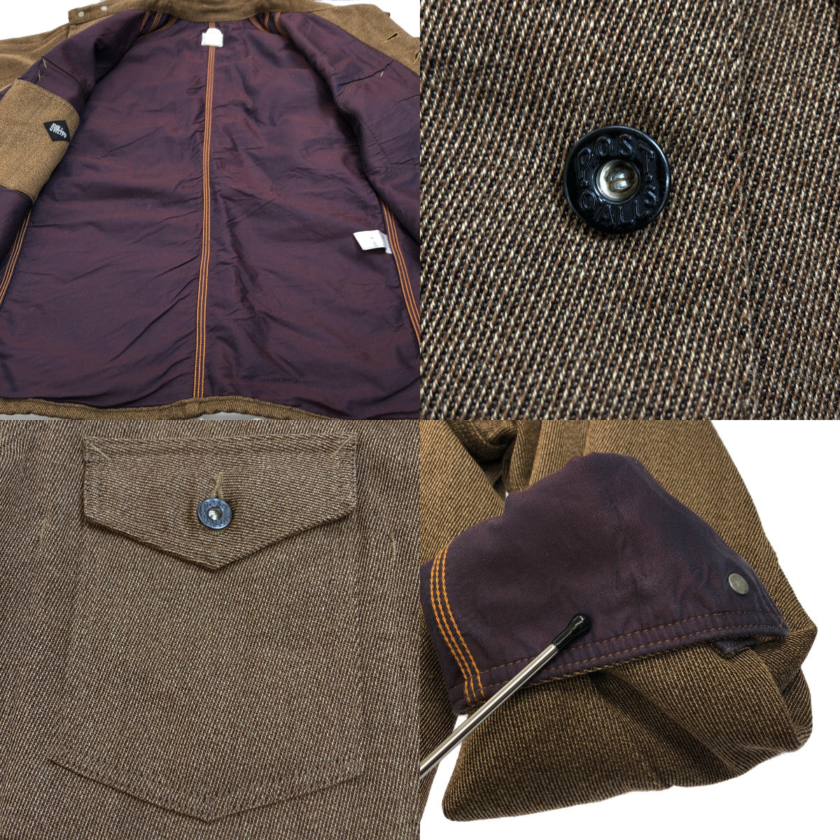 POST O'ALLS / ポストオーバーオールズ | × THE CORONA UTILITY #1102 Engineer's Jacket / CORONA・Cavalry Twill / カバーオール ジャケット / 総裏地 | L | DARK KHAKI HEATHER | メンズ