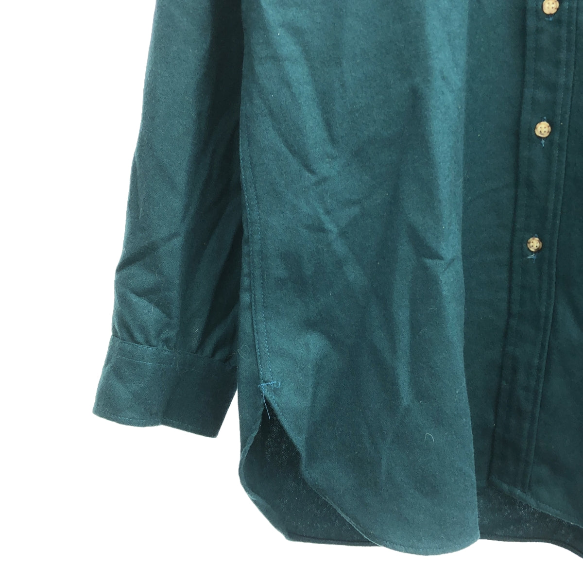 PENDLETON | Estimated 1970s ~ Vintage / Vintage USA made leather elbow patch work shirt | L | Green | Men's