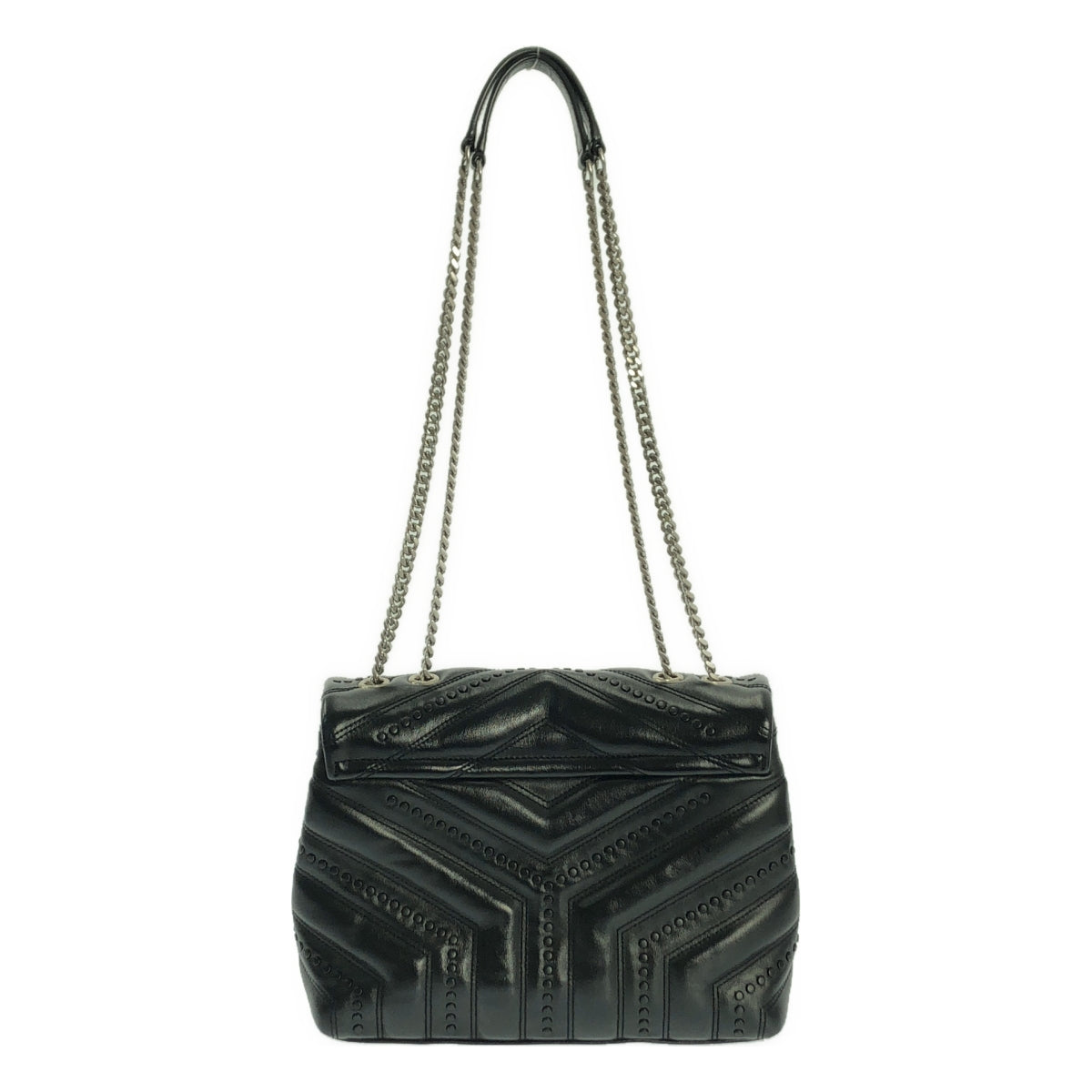 【美品】  SAINT LAURENT PARIS / サンローランパリ | Loulou ルル / スモール スタッズ チェーン ショルダー バッグ | ブラック | レディース