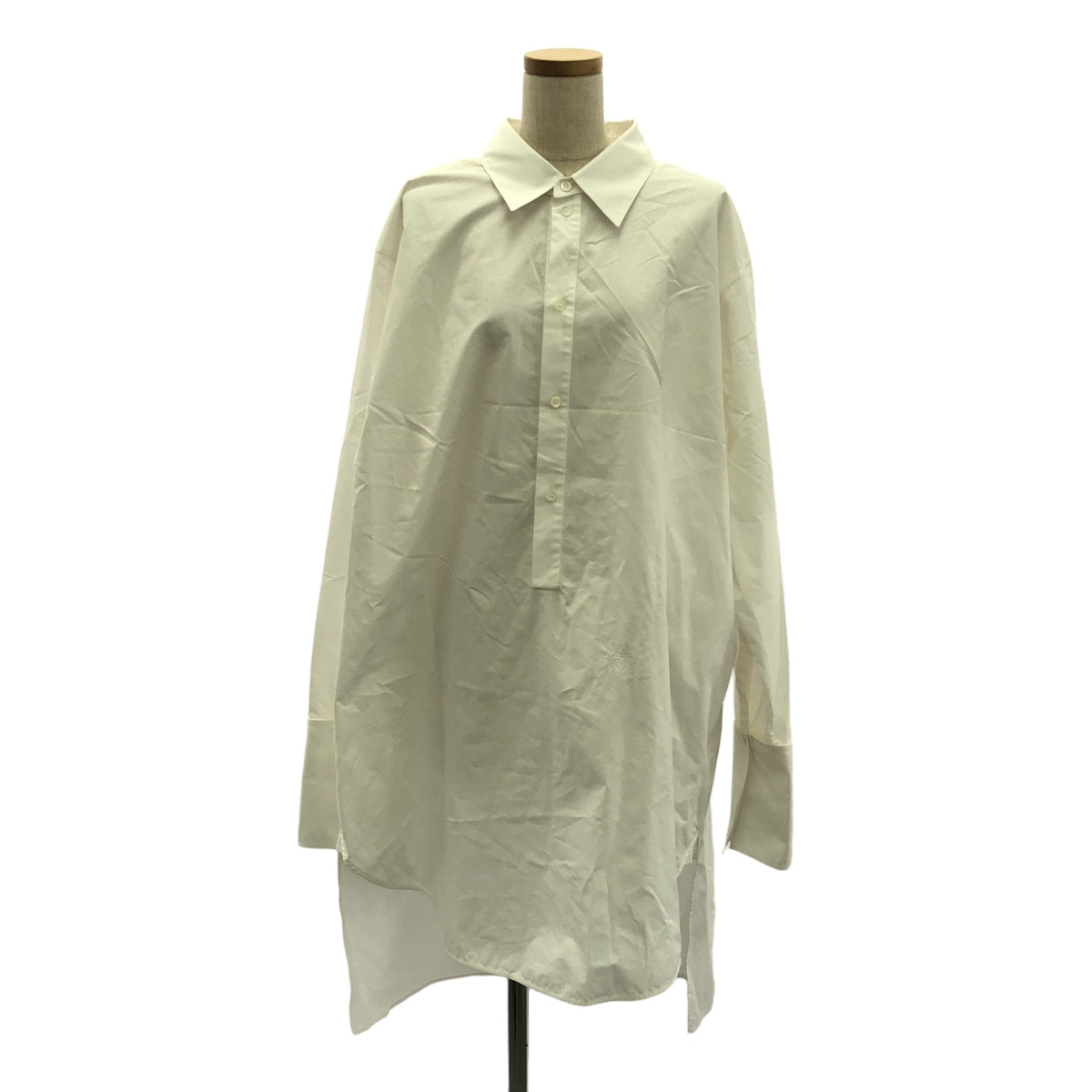 【미품】 LOEWE / 로에베 | DECONSTRUCTED SHIRT DRESS / 아나그램 빅 실루엣 셔츠 원피스 | 40 | 화이트 | 여성