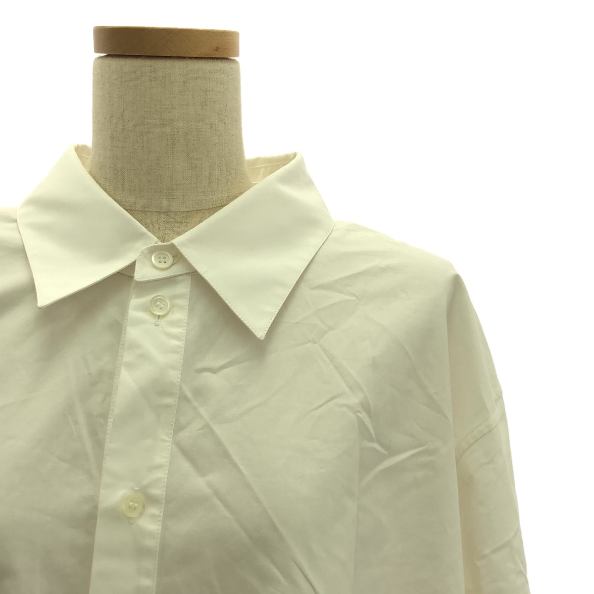 【미품】 LOEWE / 로에베 | DECONSTRUCTED SHIRT DRESS / 아나그램 빅 실루엣 셔츠 원피스 | 40 | 화이트 | 여성