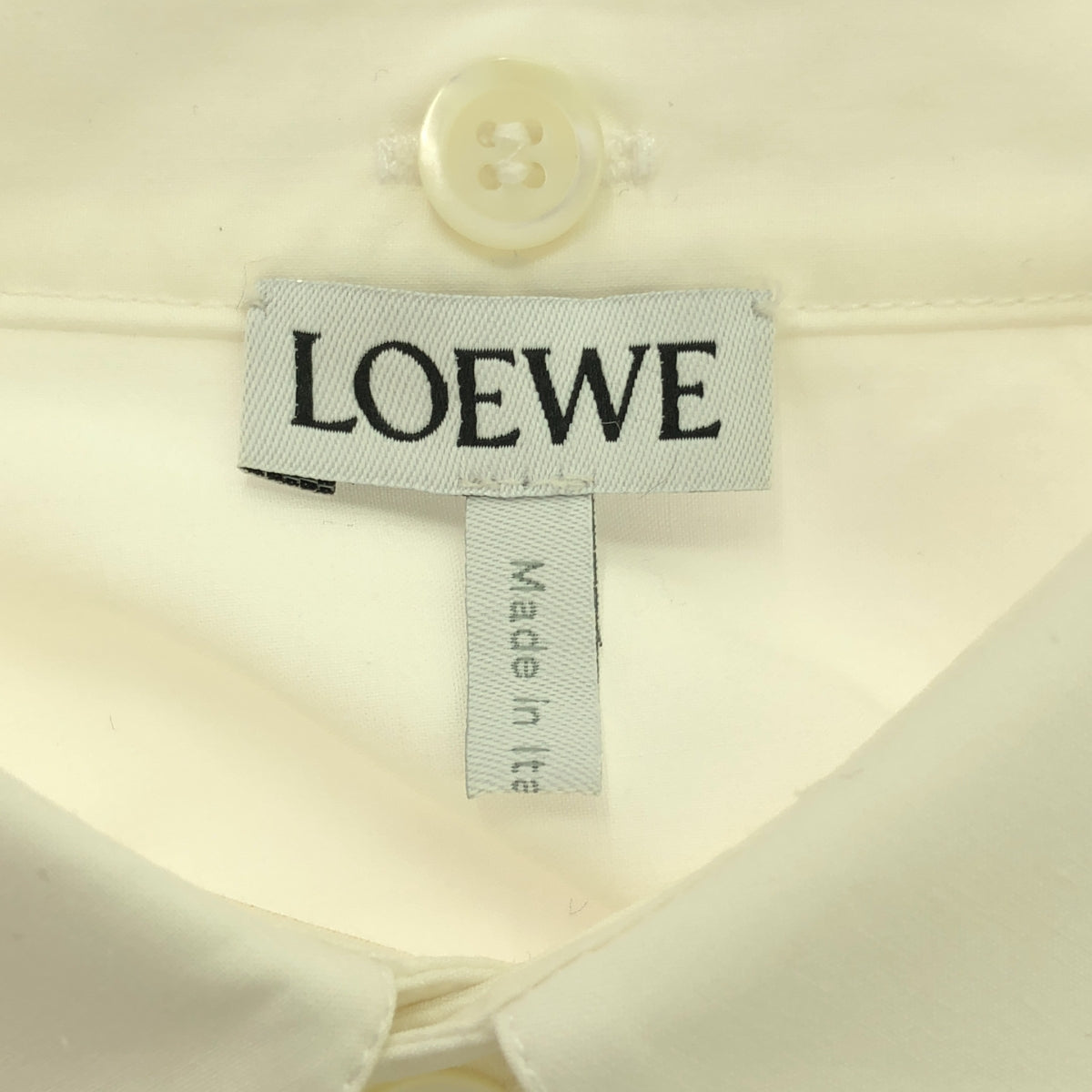 【미품】 LOEWE / 로에베 | DECONSTRUCTED SHIRT DRESS / 아나그램 빅 실루엣 셔츠 원피스 | 40 | 화이트 | 여성
