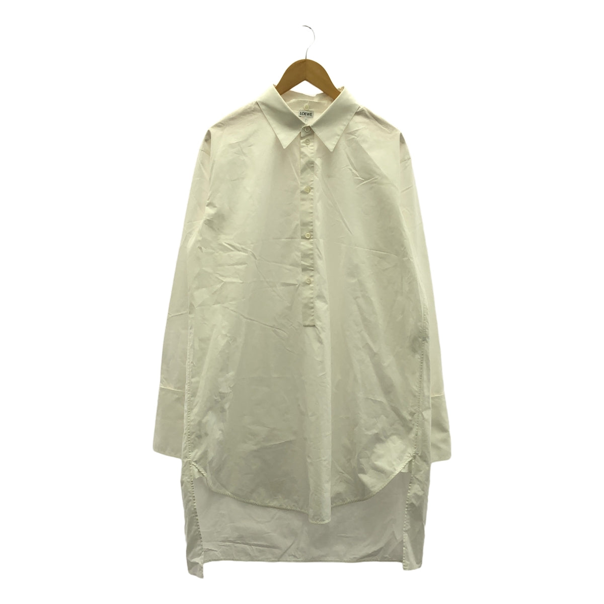 【미품】 LOEWE / 로에베 | DECONSTRUCTED SHIRT DRESS / 아나그램 빅 실루엣 셔츠 원피스 | 40 | 화이트 | 여성