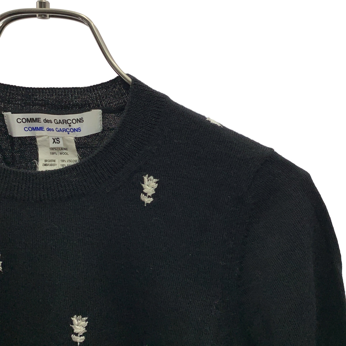 COMME des GARCONS COMME des GARCONS / 콤콤 | 울 엠브로이드 니트 스웨터 | XS |