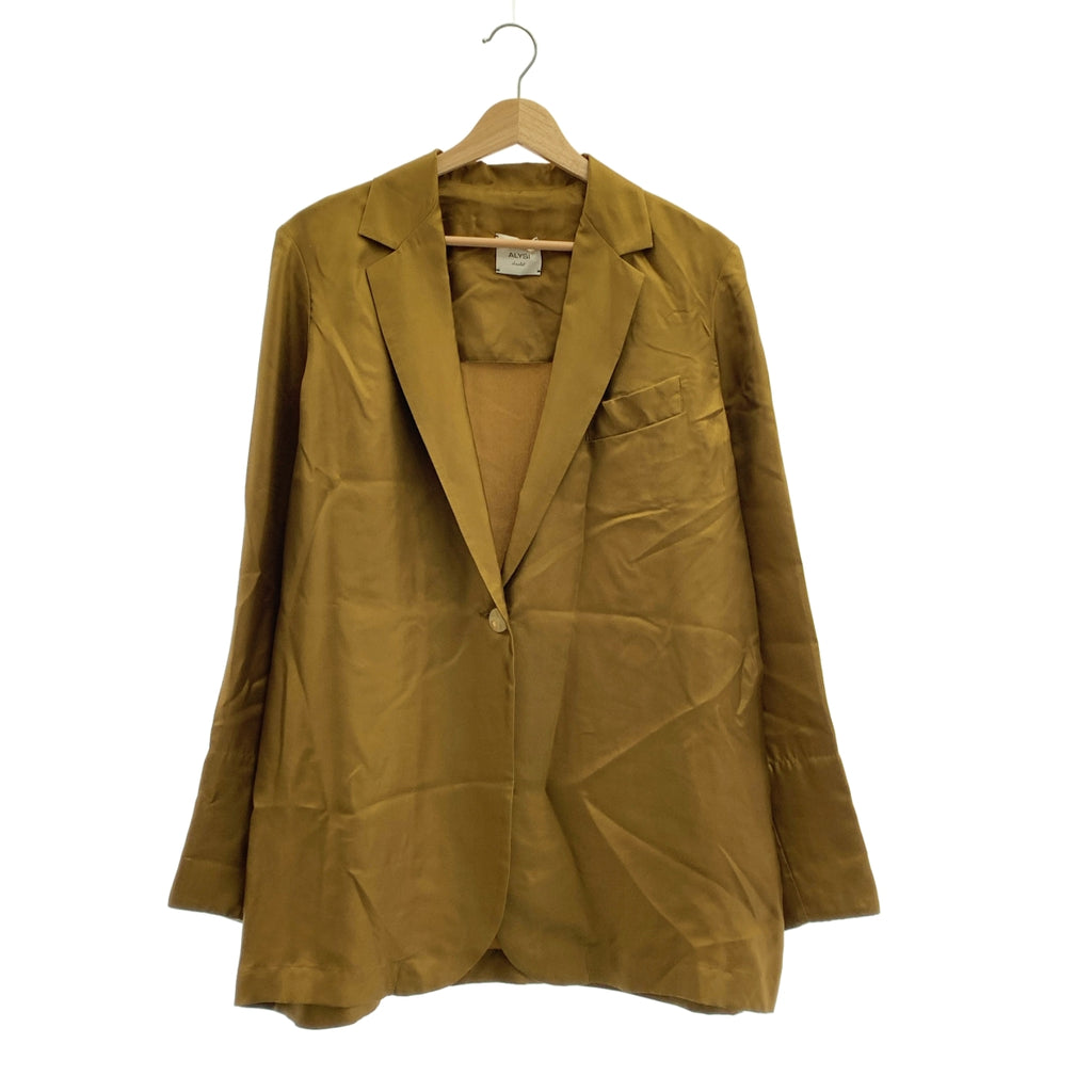 【成色極佳】ALYSI | 100% 真絲單排扣修身大衣，含內襯襯衫 | 尺寸 42 | 棕色 | 女款