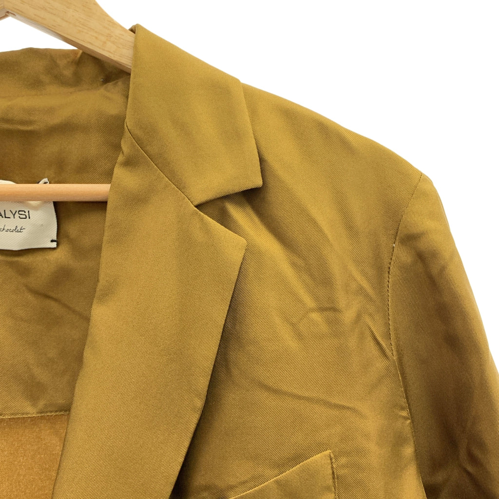 【成色極佳】ALYSI | 100% 真絲單排扣修身大衣，含內襯襯衫 | 尺寸 42 | 棕色 | 女款