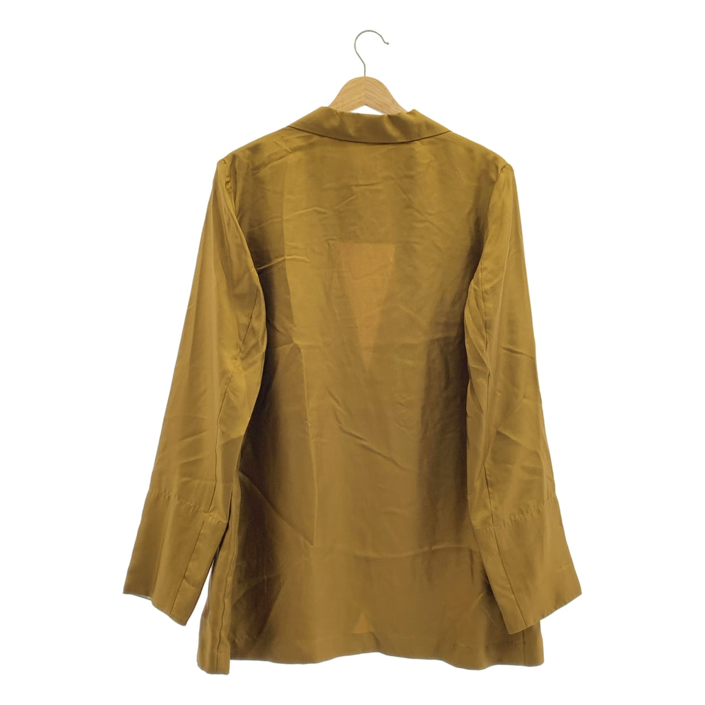 【成色極佳】ALYSI | 100% 真絲單排扣修身大衣，含內襯襯衫 | 尺寸 42 | 棕色 | 女款