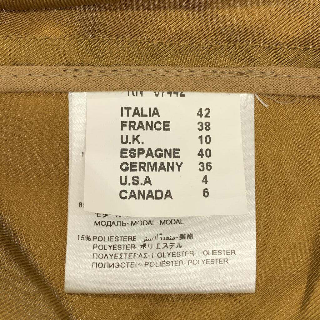 【成色極佳】ALYSI | 100% 真絲單排扣修身大衣，含內襯襯衫 | 尺寸 42 | 棕色 | 女款