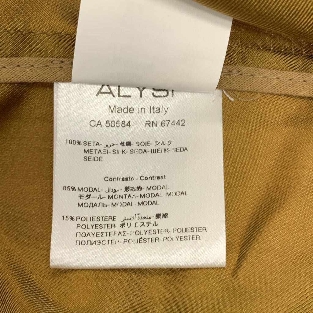 【成色極佳】ALYSI | 100% 真絲單排扣修身大衣，含內襯襯衫 | 尺寸 42 | 棕色 | 女款