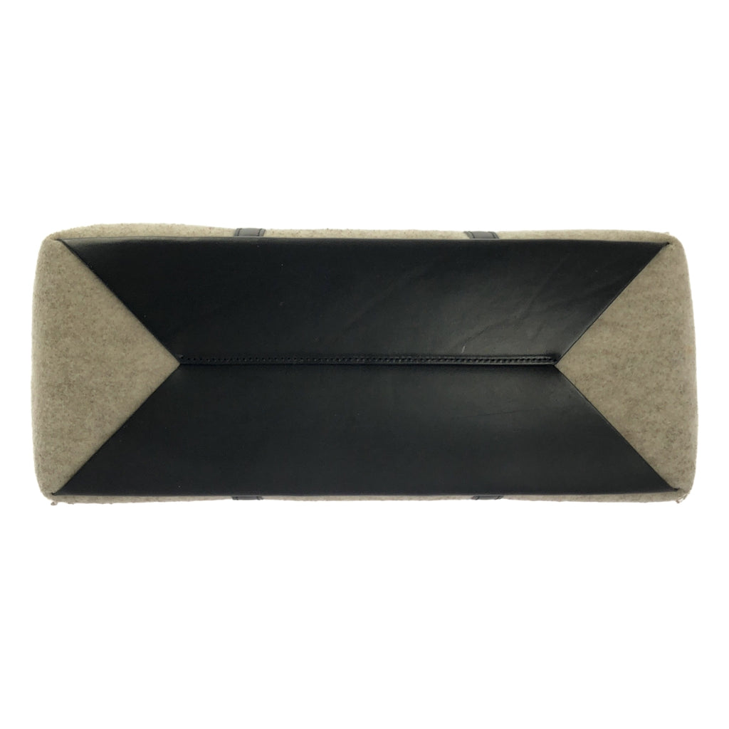 HYKE / 하이크 | CHACOLI 가죽 울 토트 백 | 블랙 / 베이지 | 남성