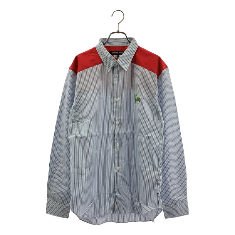 COMME des GARCONS HOMME DEUX / 꼼데가르송옴므듀 | 2022SS | 스트라이프 자수 전환 셔츠 | M | 남성