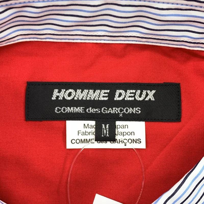 COMME des GARCONS HOMME DEUX / 꼼데가르송옴므듀 | 2022SS | 스트라이프 자수 전환 셔츠 | M | 남성