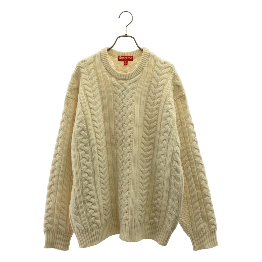 SUPREME / 슈프림 | 2023AW | Applique Cable Knit Sweater 로고 아플리케 케이블 니트 | M | 남성