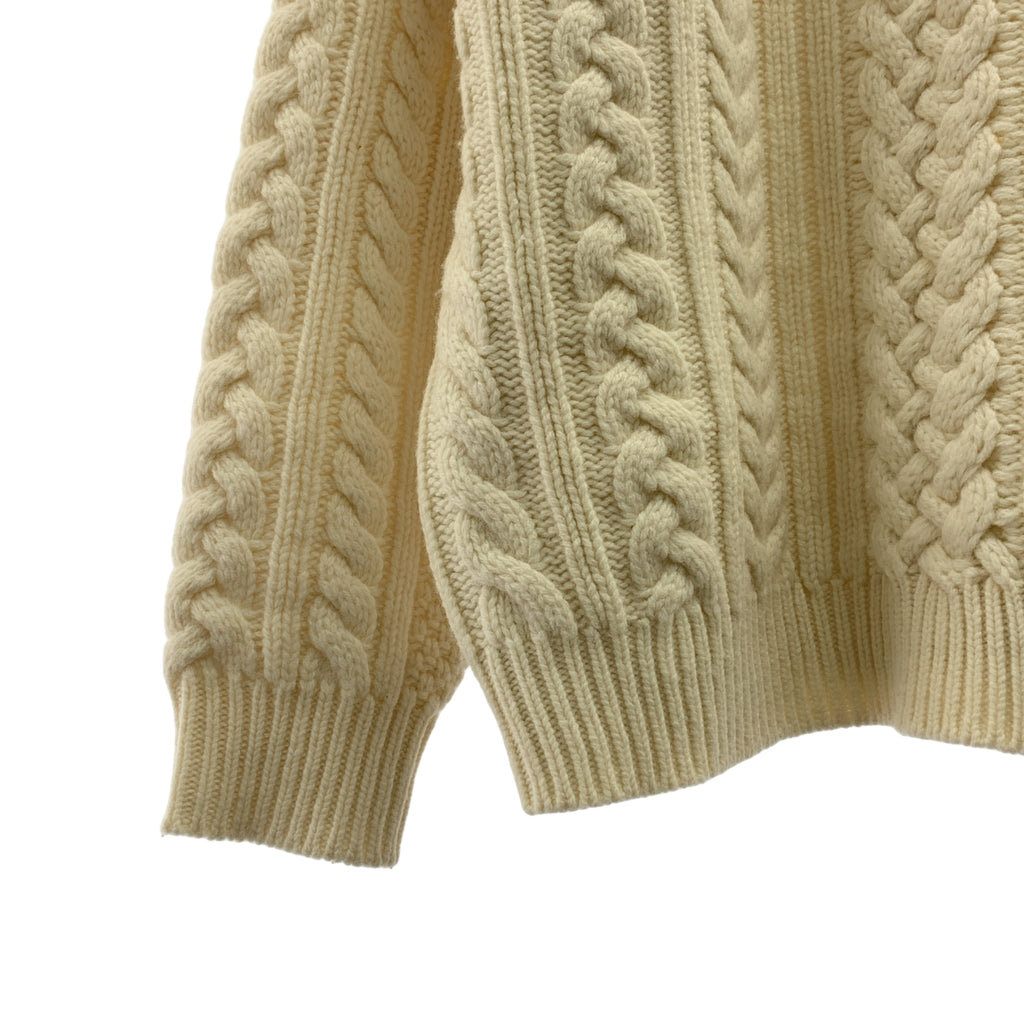 SUPREME / 슈프림 | 2023AW | Applique Cable Knit Sweater 로고 아플리케 케이블 니트 | M | 남성