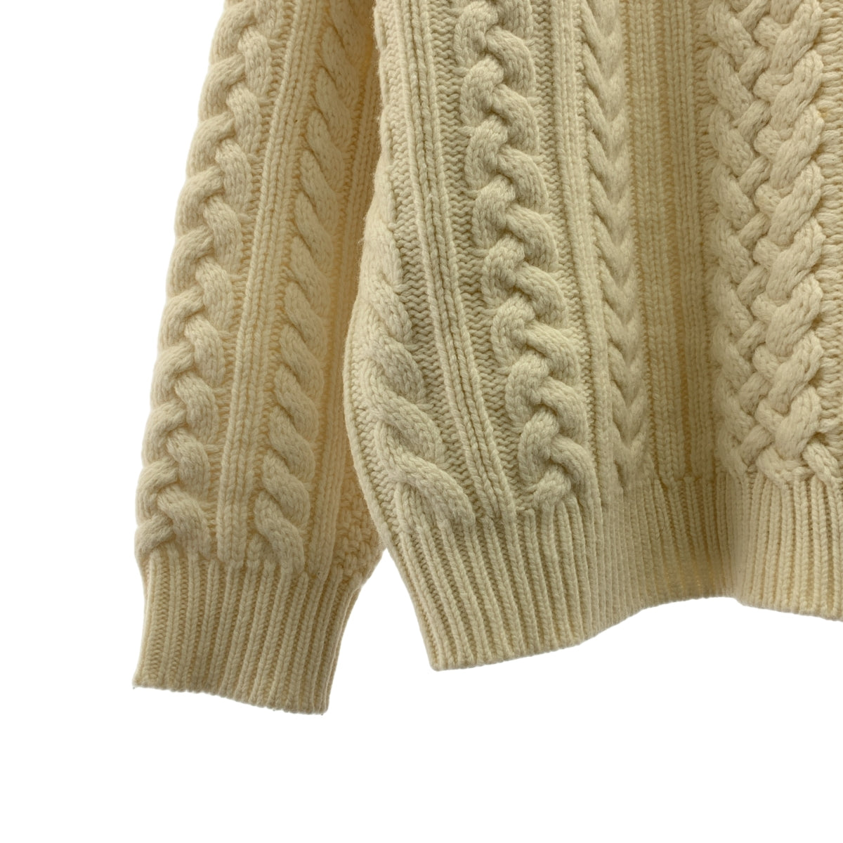 SUPREME / 슈프림 | 2023AW | Applique Cable Knit Sweater 로고 아플리케 케이블 니트 | M | 남성