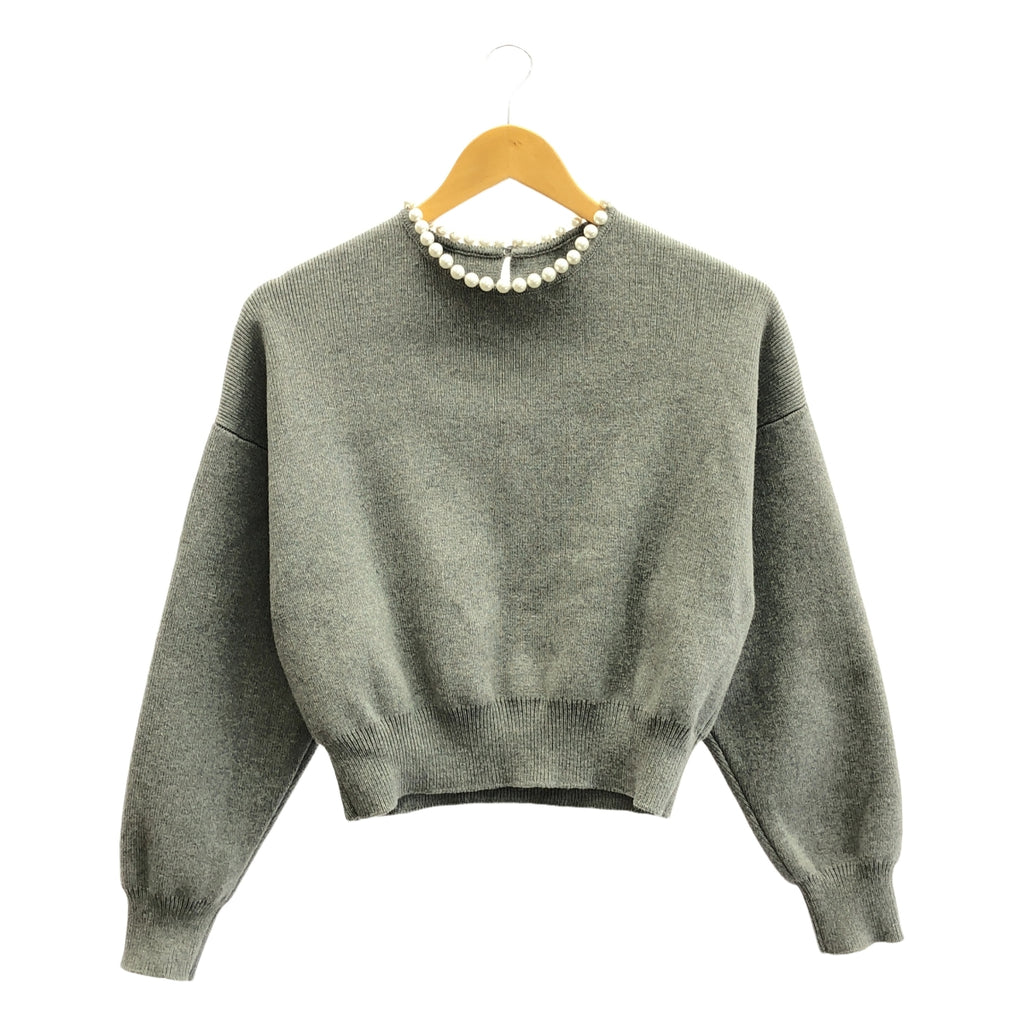 BORDERS at BALCONY / ボーダーズアットバルコニー | PEARL KNIT PULLOVER パール ニット プルオーバー | 36 | グレー | レディース
