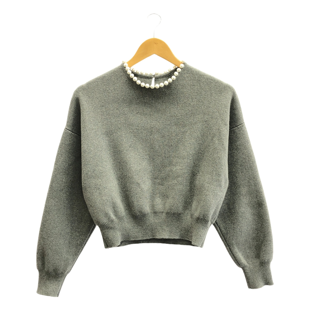 BORDERS at BALCONY / ボーダーズアットバルコニー | PEARL KNIT PULLOVER パール ニット プルオーバー | 36 | グレー | レディース