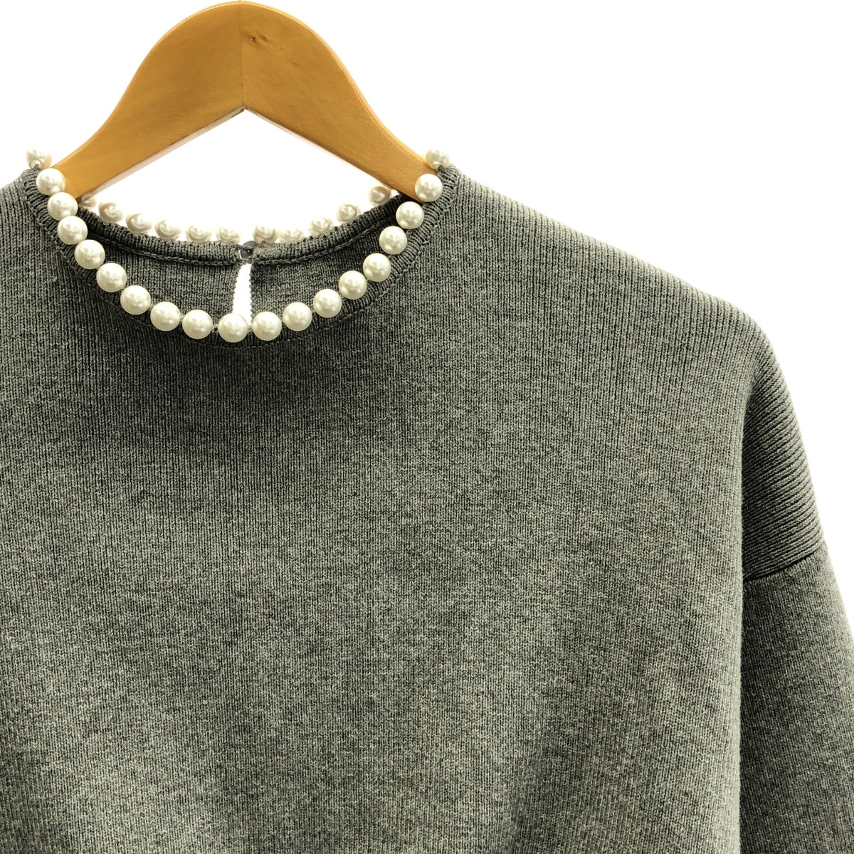 BORDERS at BALCONY / ボーダーズアットバルコニー | PEARL KNIT PULLOVER パール ニット プルオーバー | 36 | グレー | レディース
