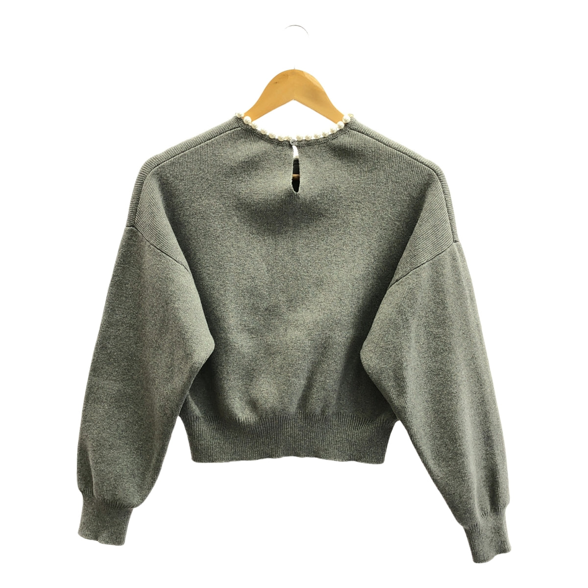 BORDERS at BALCONY / ボーダーズアットバルコニー | PEARL KNIT PULLOVER パール ニット プルオーバー | 36 | グレー | レディース