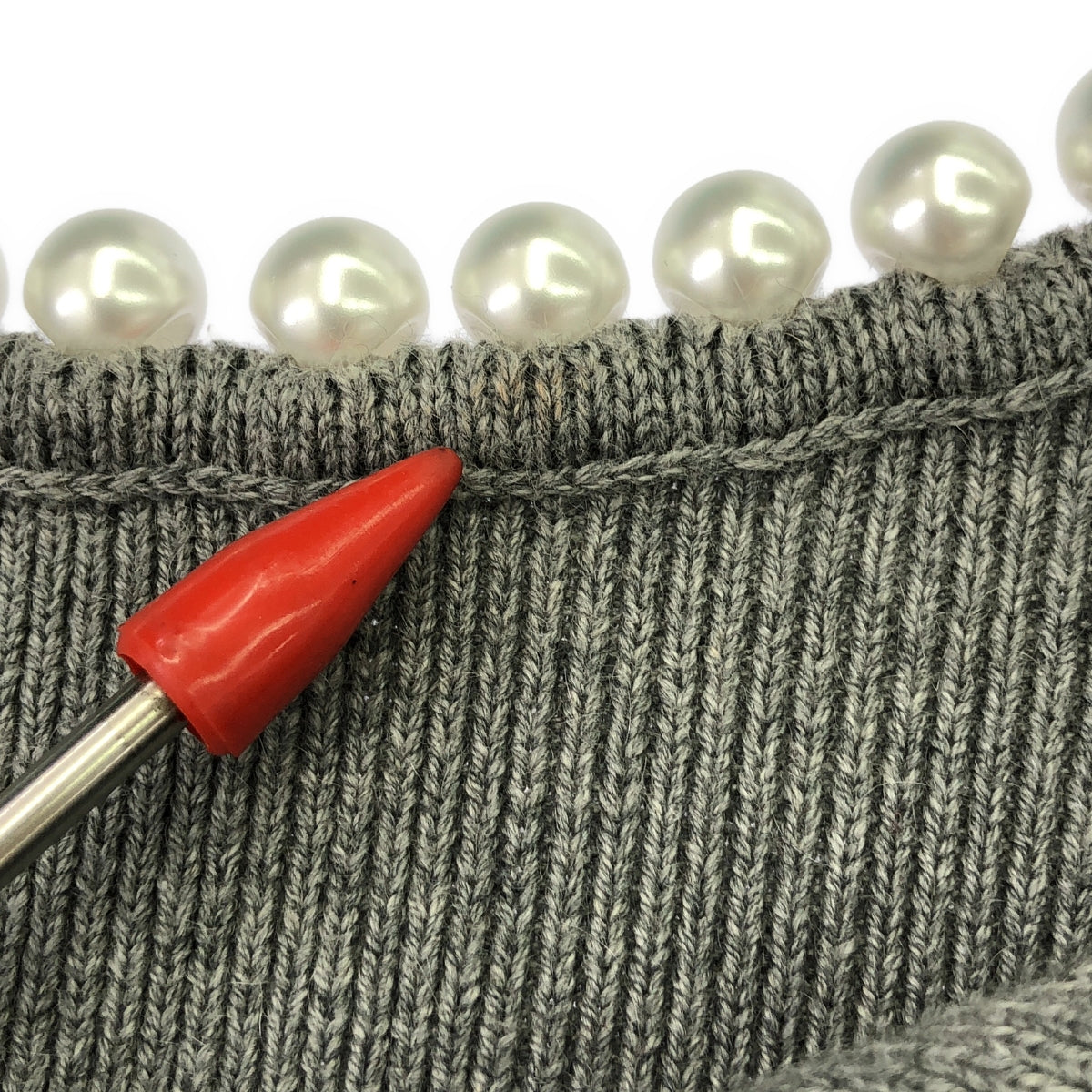 BORDERS at BALCONY / ボーダーズアットバルコニー | PEARL KNIT PULLOVER パール ニット プルオーバー | 36 | グレー | レディース